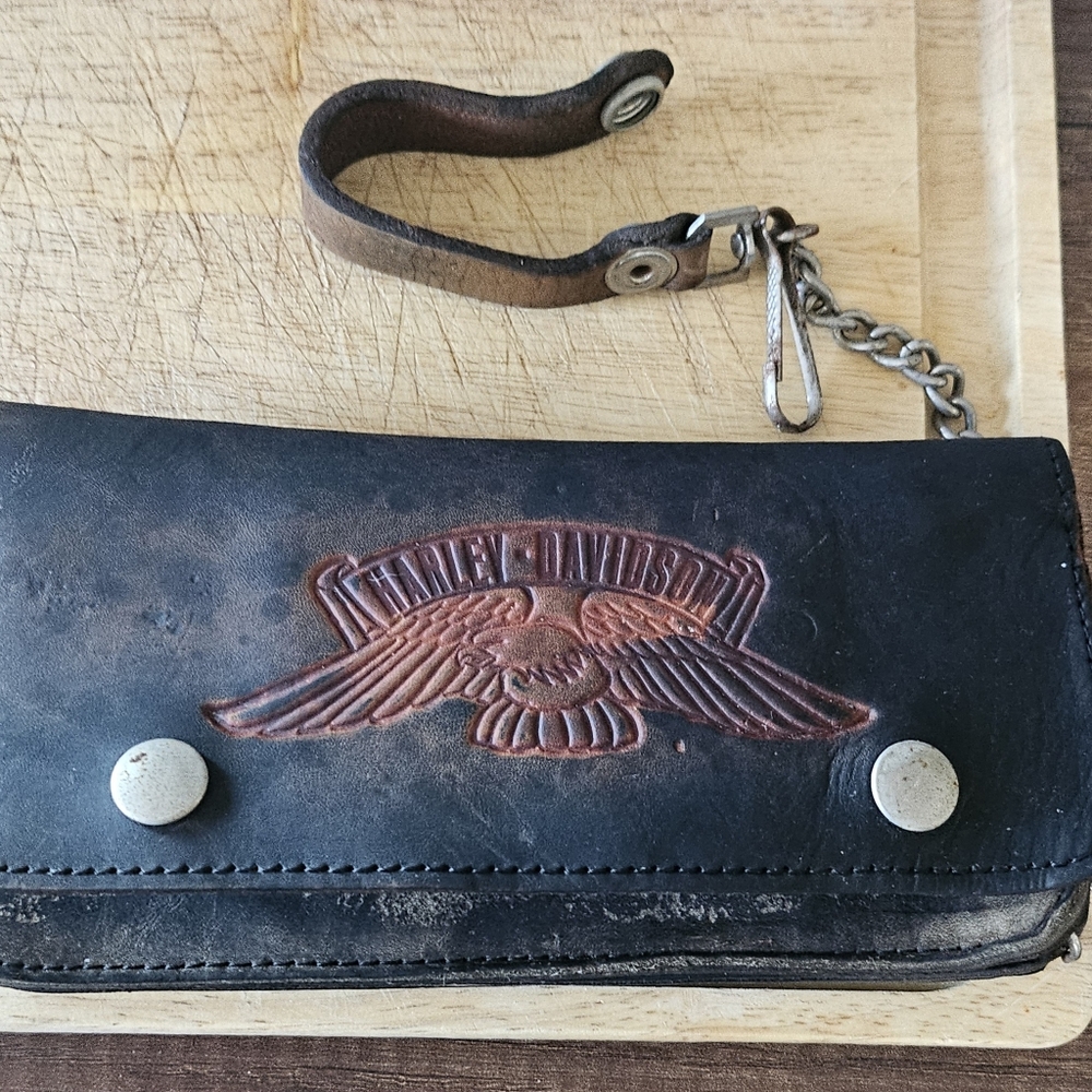 Harley-Davidson Black and Brown Leather Men's Wallet